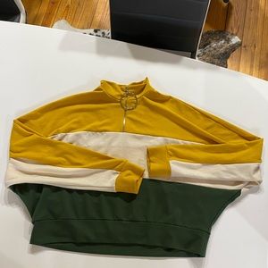 Cropped color block sweater